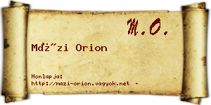 Mázi Orion névjegykártya